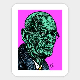 HERMANN HESSE ink and acrylic portrait .1 Sticker